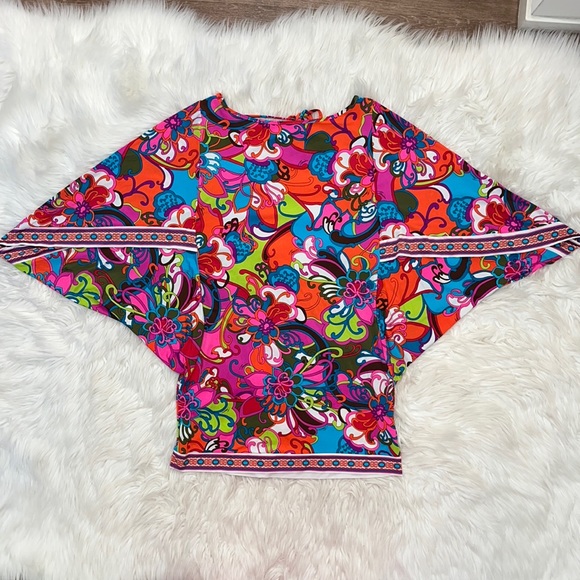 NWOT Trina Turk 'Fiji Flower' Swim Cover-Up Tunic Dress - Picture 4 of 13